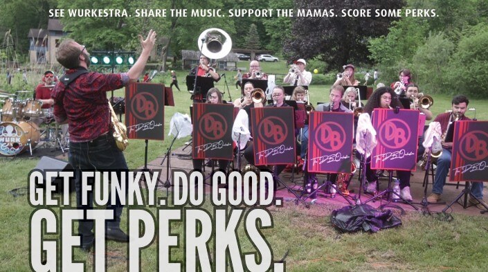 a band playing in a field